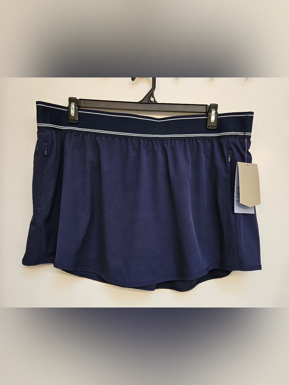 Avia Womens Active Skort XXXL Blue Cove Curved Hem Zip Pockets Golf Tennis NWT